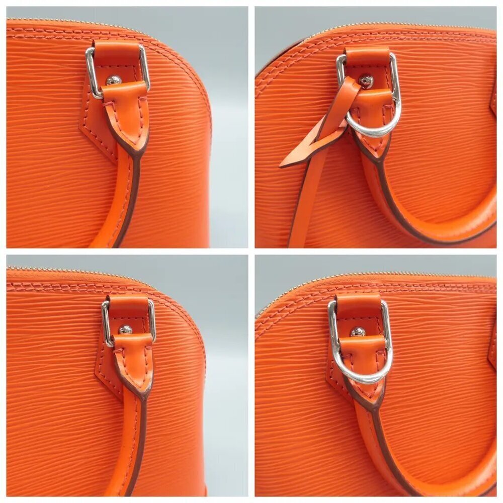 100% Authentic Louis Vuitton Alma BB Orange EPI Leather Satchel 824-06124 - Picture 7 of 12